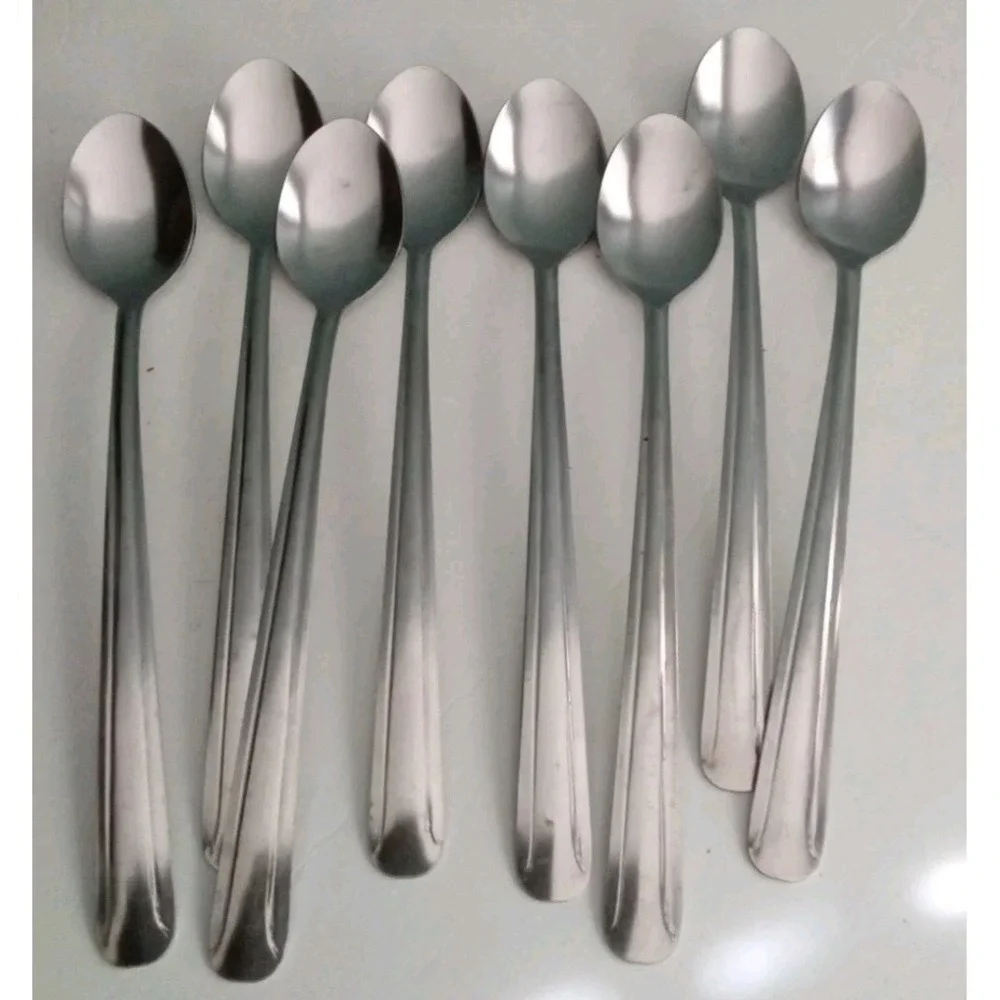 Set of 8 Stainless Steel Long Handle Ice Tea Spoons Coffee Stirring Spoons‎